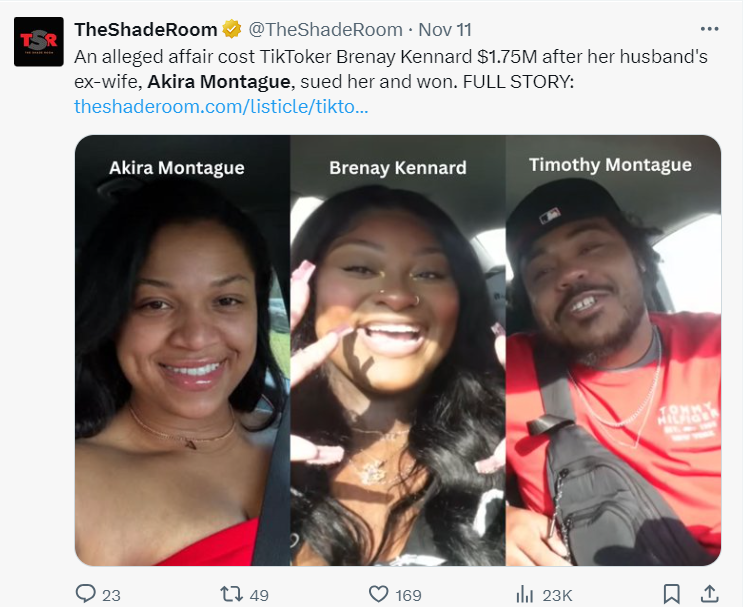 美女子怒告網紅「小三」破壞婚姻 獲賠175萬美元